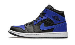 Air Jordan 1 Mid Black Royal Tumbled Leather