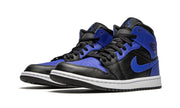 Air Jordan 1 Mid Black Royal Tumbled Leather