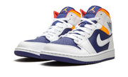 Air Jordan 1 Mid White Laser Orange Deep Royal Blue